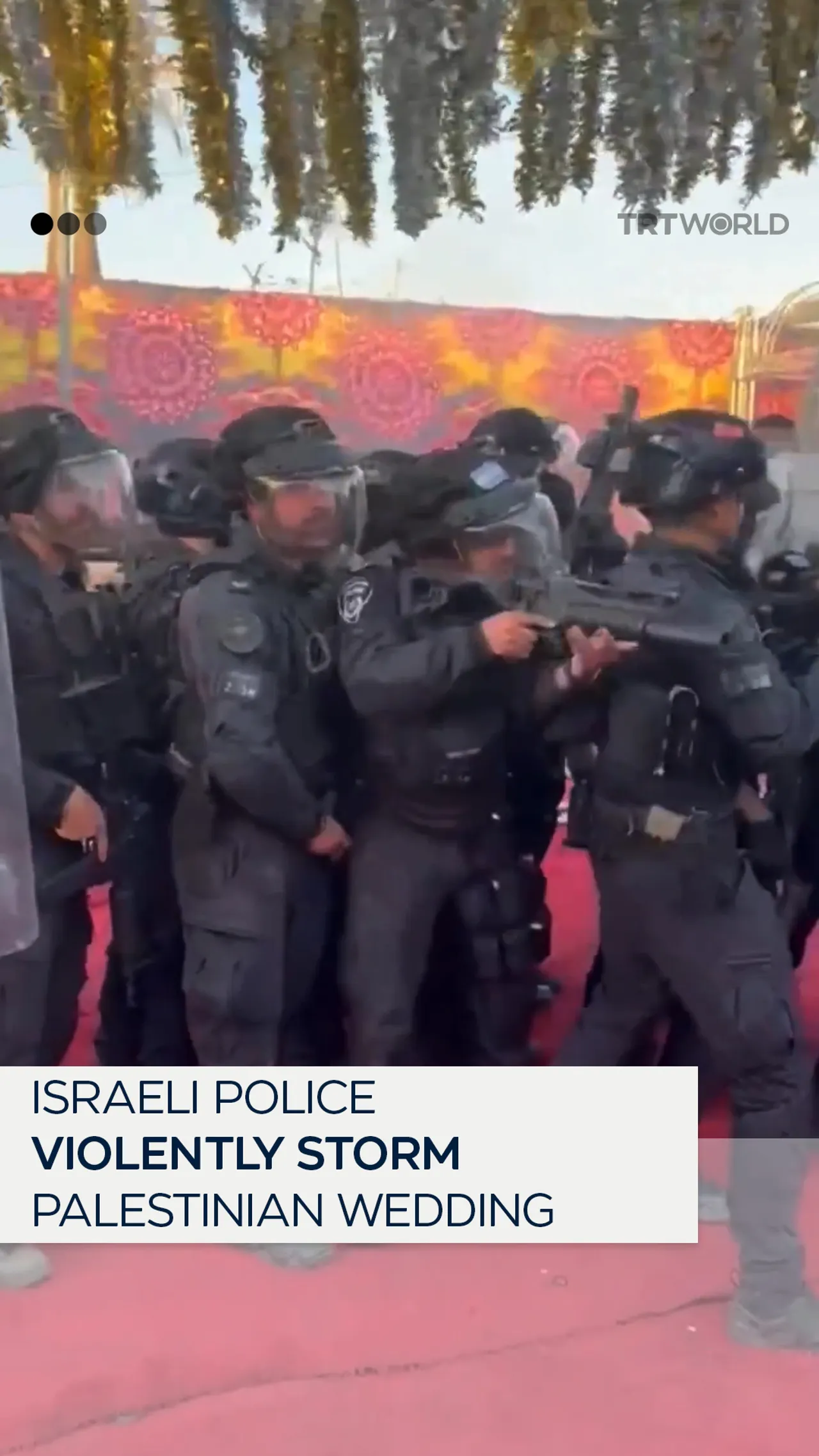 Title: Israeli police storm Palestinian wedding, fire grenades at guests